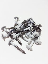 Skrue t/montage alusandwich 4,8x35mm , VE: 100 St. hvid 9003 Til metal m/borespids1, Skive - Aluminiumsskruer